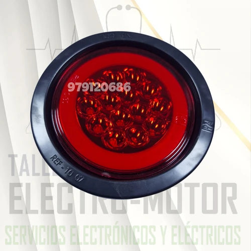 Faro Posterior Ojo De Angel 4" Aro Jebe 12/24V Destellante Plast Innova