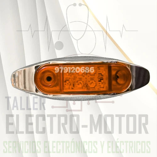 Faro Lateral 8Led Aro Plastico Cromado 12/24V Plast Innova