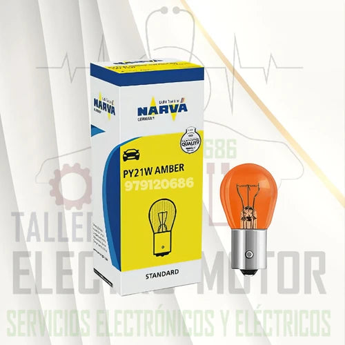 FOCOS PY21W 12V/21W AMBER CAJ 10 UNID