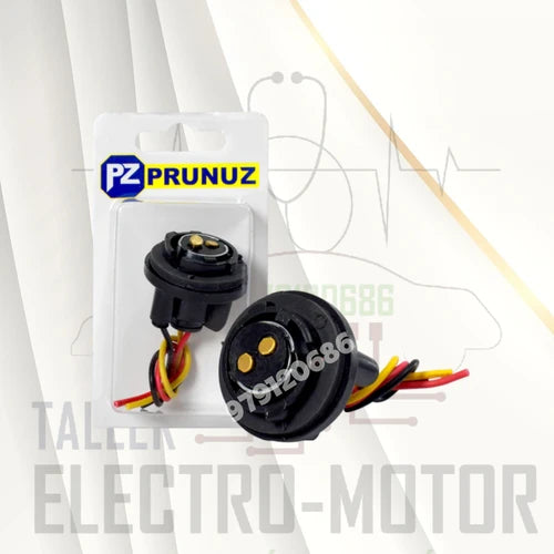 Socket para Foco BAY15D de 2 Contactos Negro