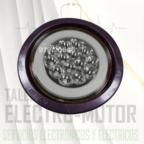 Faro Posterior Ojo De Angel 4" Aro Jebe 12/24V Destellante Plast Innova