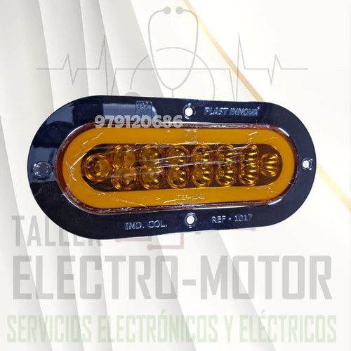 Faro Lateral Ovalado Aro Plastico Cromado Neon/14Led Destellante Plast Innova