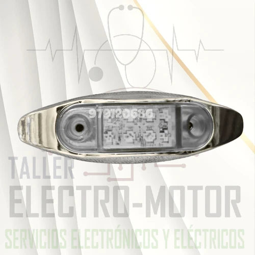 Faro Lateral 8Led Aro Plastico Cromado 12/24V Plast Innova