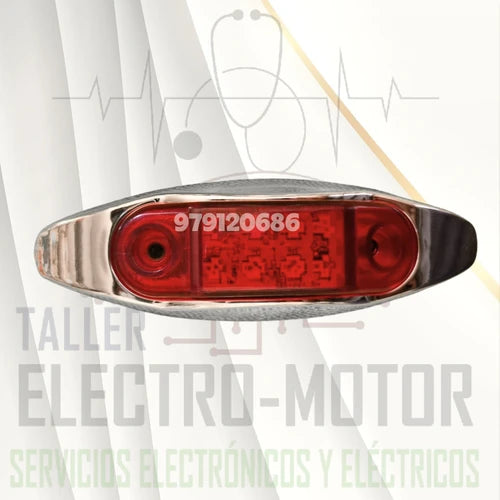 Faro Lateral 8Led Aro Plastico Cromado 12/24V Plast Innova