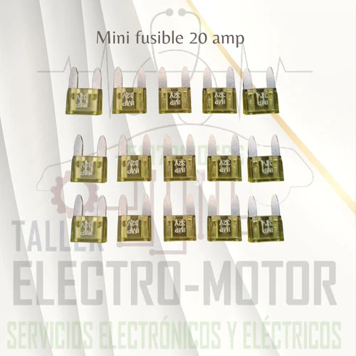 FUSIBLE MINI UÑA 20 AMP Paquete de 50 unidades