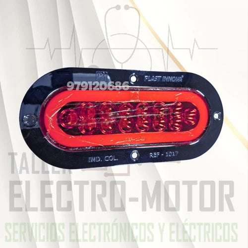 Faro Lateral Ovalado Aro Plastico Cromado Neon/14Led Destellante Plast Innova