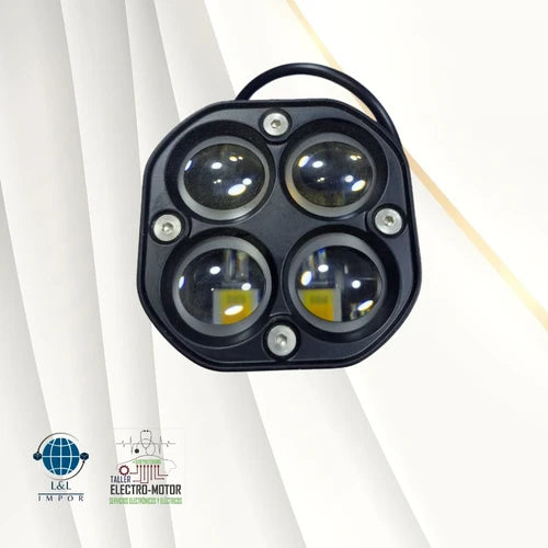 Faro Neblinero 4 Lupas Luz LED 40W Fijo Amarillo y Blanco