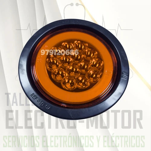 Faro Posterior Ojo De Angel 4" Aro Jebe 12/24V Destellante Plast Innova