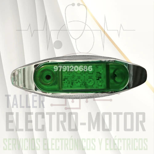 Faro Lateral 8Led Aro Plastico Cromado 12/24V Plast Innova