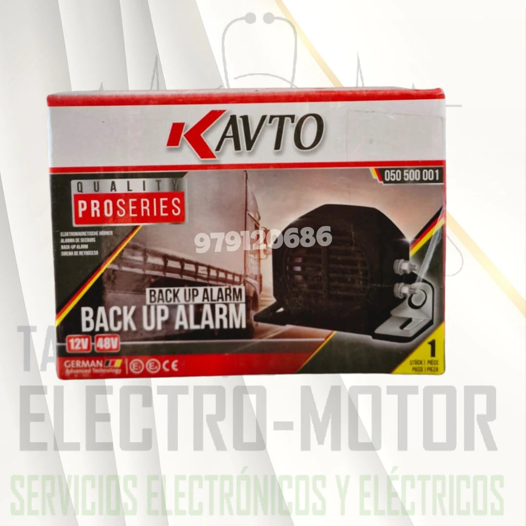 SIRENA D/ RETROCESO 12/24V 110DB PESAA NEGRA KAVTO