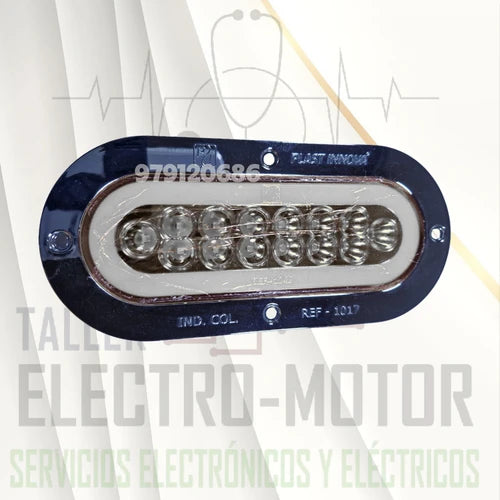 Faro Lateral Ovalado Aro Plastico Cromado Neon/14Led Destellante Plast Innova