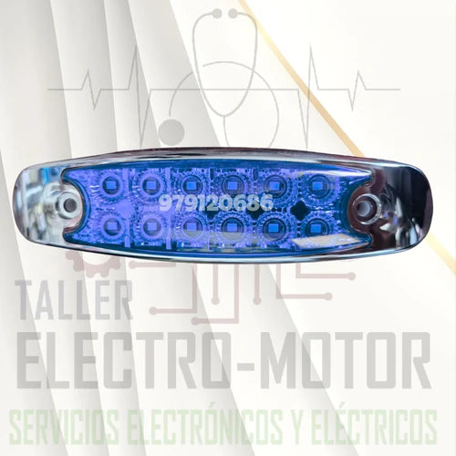 Faro Lateral Ovalado Plano 12Led 12/24V Aro Metal Plateado Plast Innova Ahorra 24%