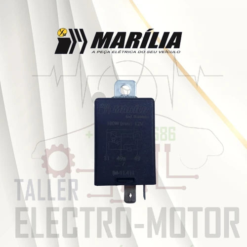FLASHER ELECTRONICO 12V 3 TERM. 180W NEGRO MARILIA (IM11411)