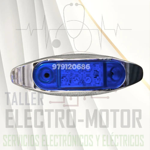 Faro Lateral 8Led Aro Plastico Cromado 12/24V Plast Innova